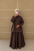 JUPE SIGNATURE MARRON